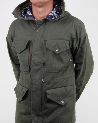 Pretty Green Kildare Mittellange Schnorcheljacke Khaki