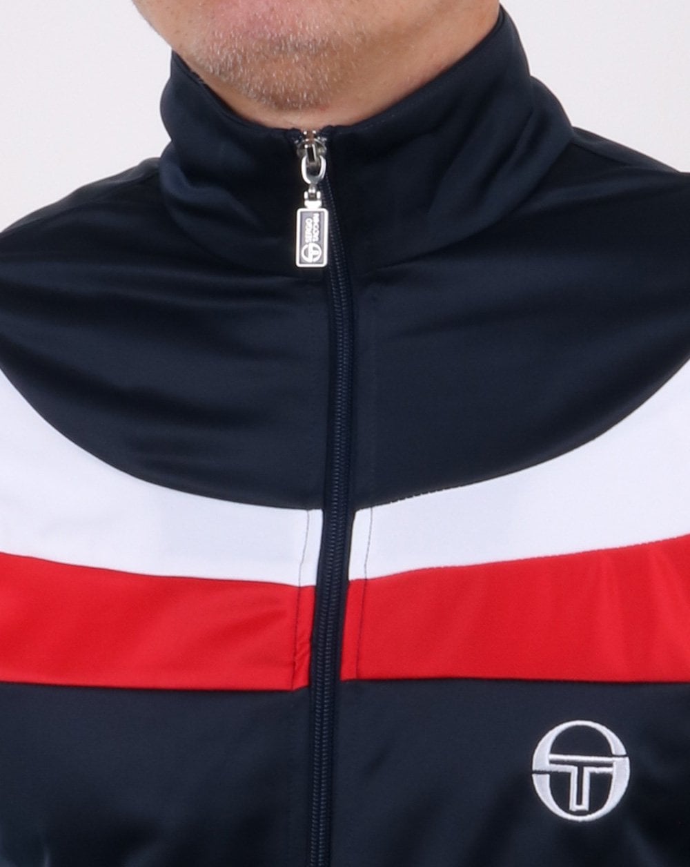 Sergio Tacchini Fohn Trainingsjacke Marineblau/Weiß