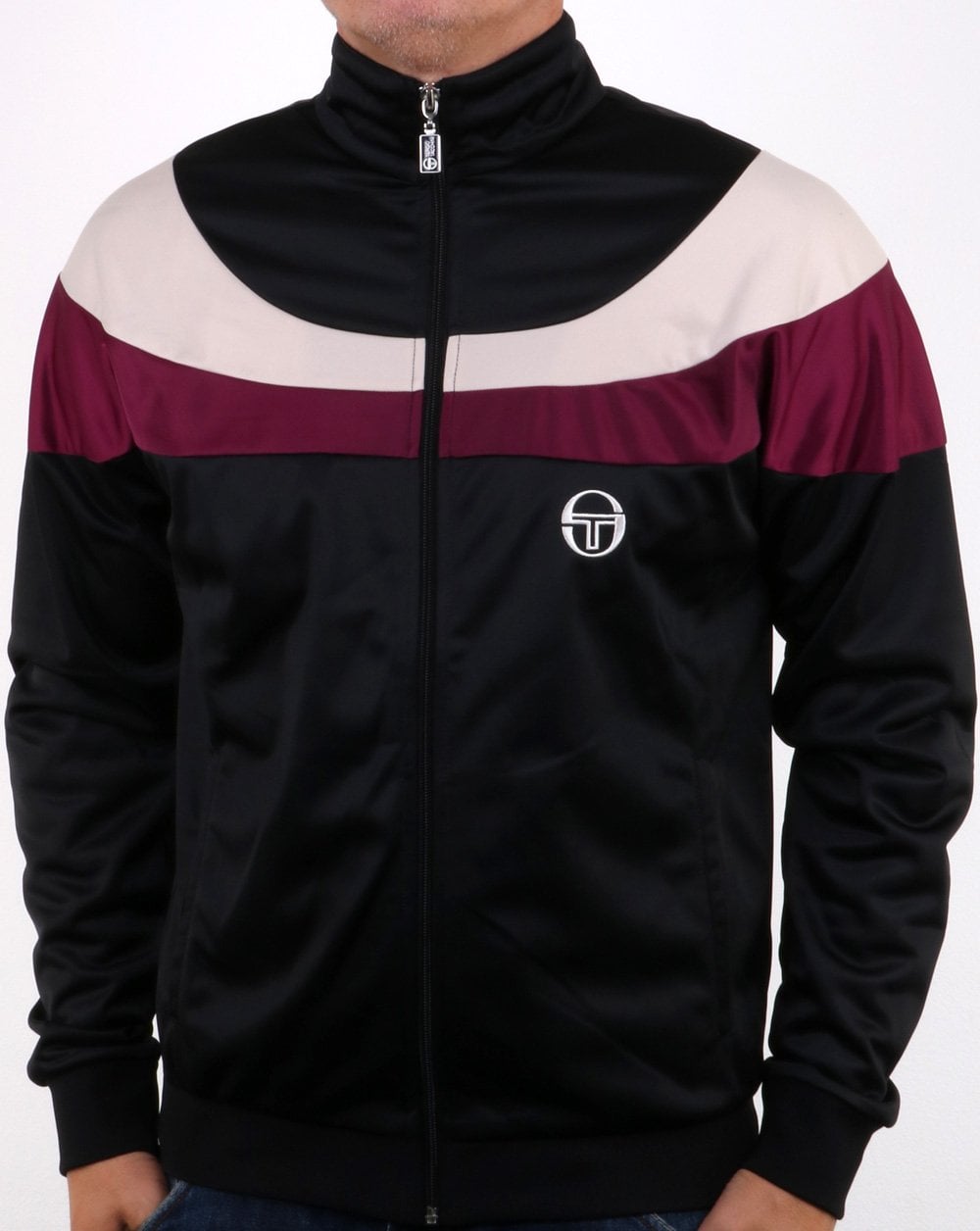 Sergio Tacchini Fohn Trainingsjacke Schwarz/Off-White