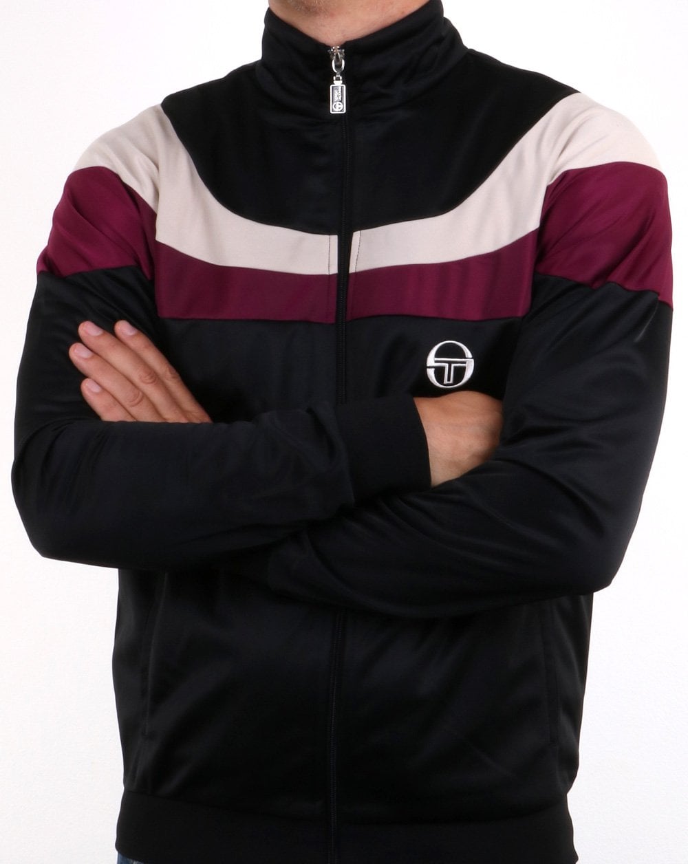 Sergio Tacchini Fohn Trainingsjacke Schwarz/Off-White