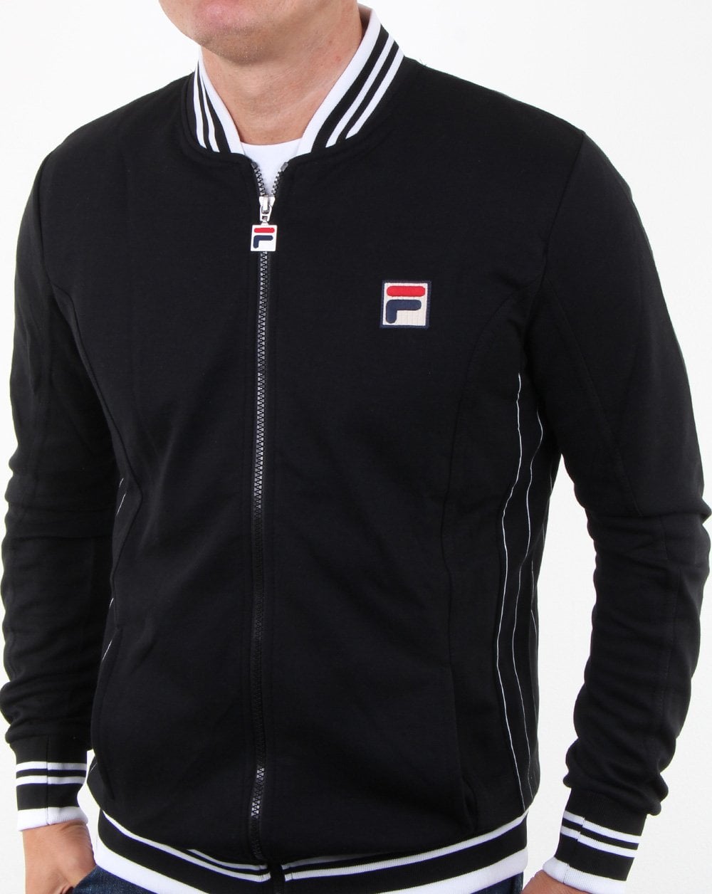 Fila Vintage Settanta Trainingsjacke Schwarz/Weiß