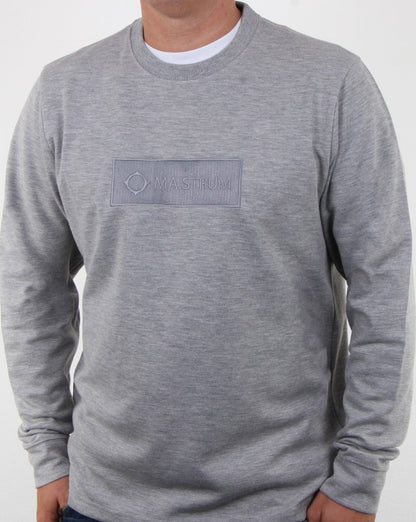 Ma.strum Box-Logo-Sweatshirt Grau meliert
