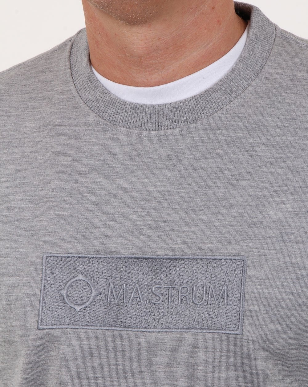Ma.strum Box-Logo-Sweatshirt Grau meliert