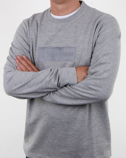 Ma.strum Box-Logo-Sweatshirt Grau meliert
