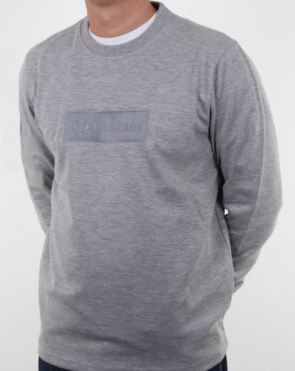 Ma.strum Box-Logo-Sweatshirt Grau meliert