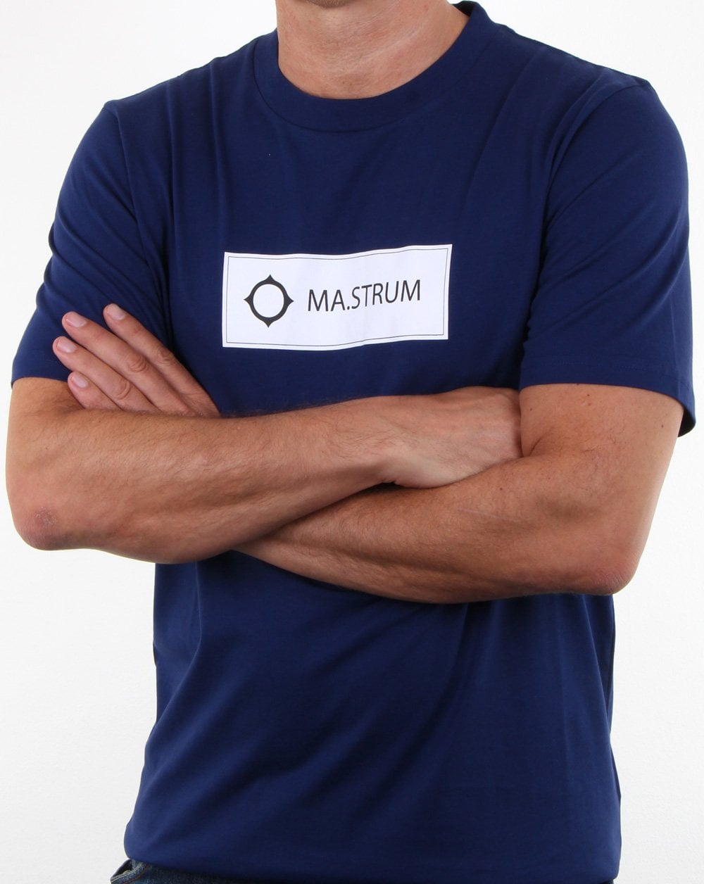 Ma.strum Icon Box Logo T-Shirt Dunkel Indigo