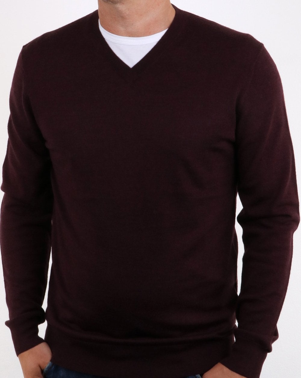 Aquascutum Helm Merino V-Ausschnitt Port
