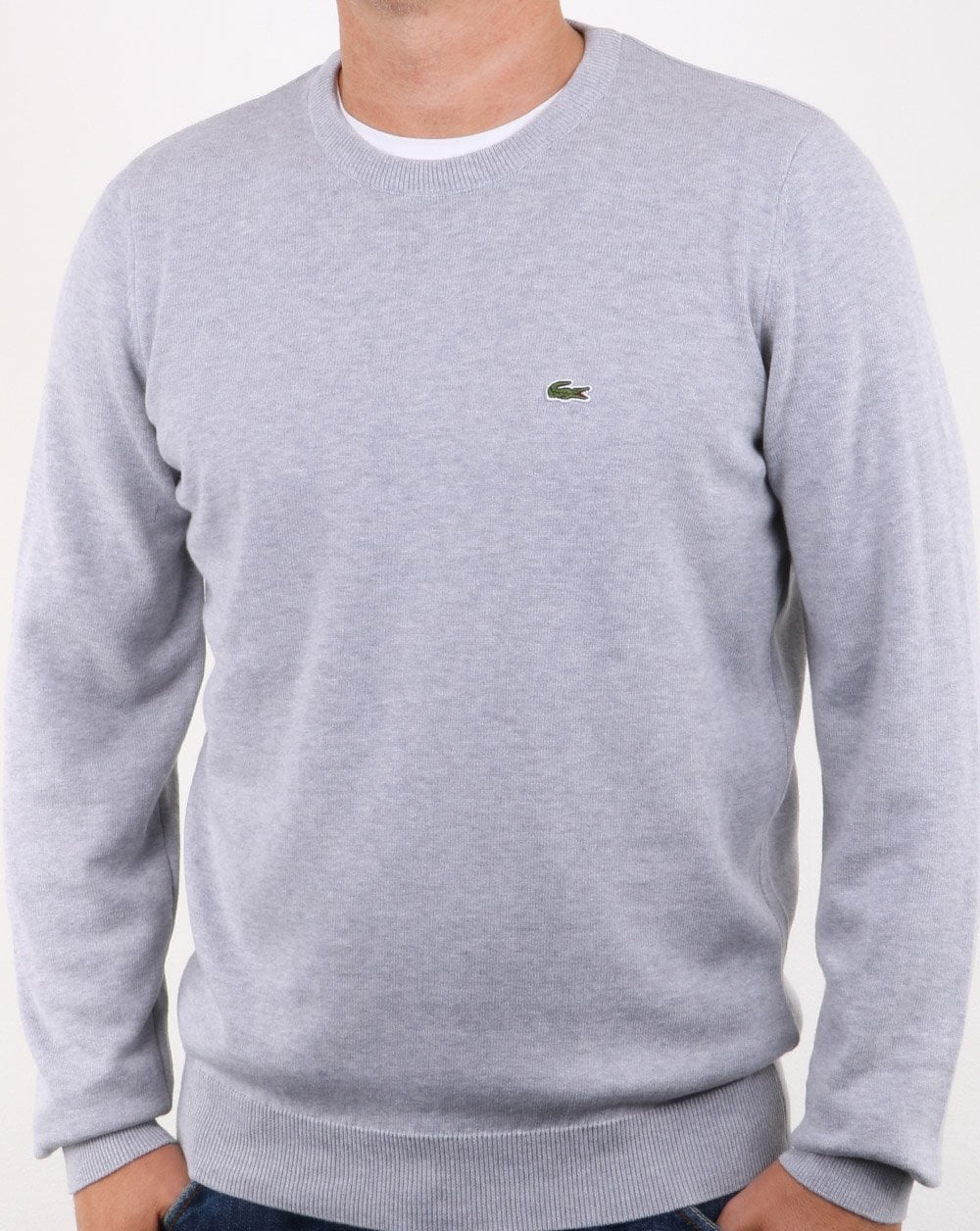 Lacoste Rundhalspullover Silbergrau