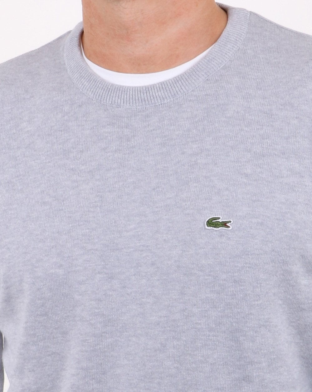 Lacoste Rundhalspullover Silbergrau