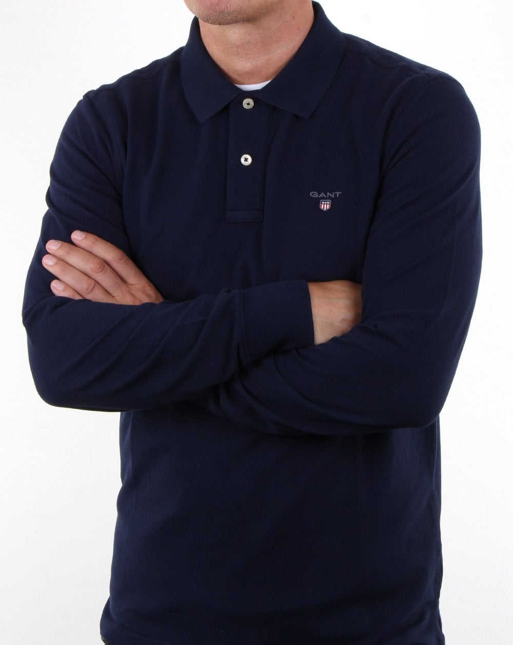 Gant Pique Ls Rugger Polo Evening Blue