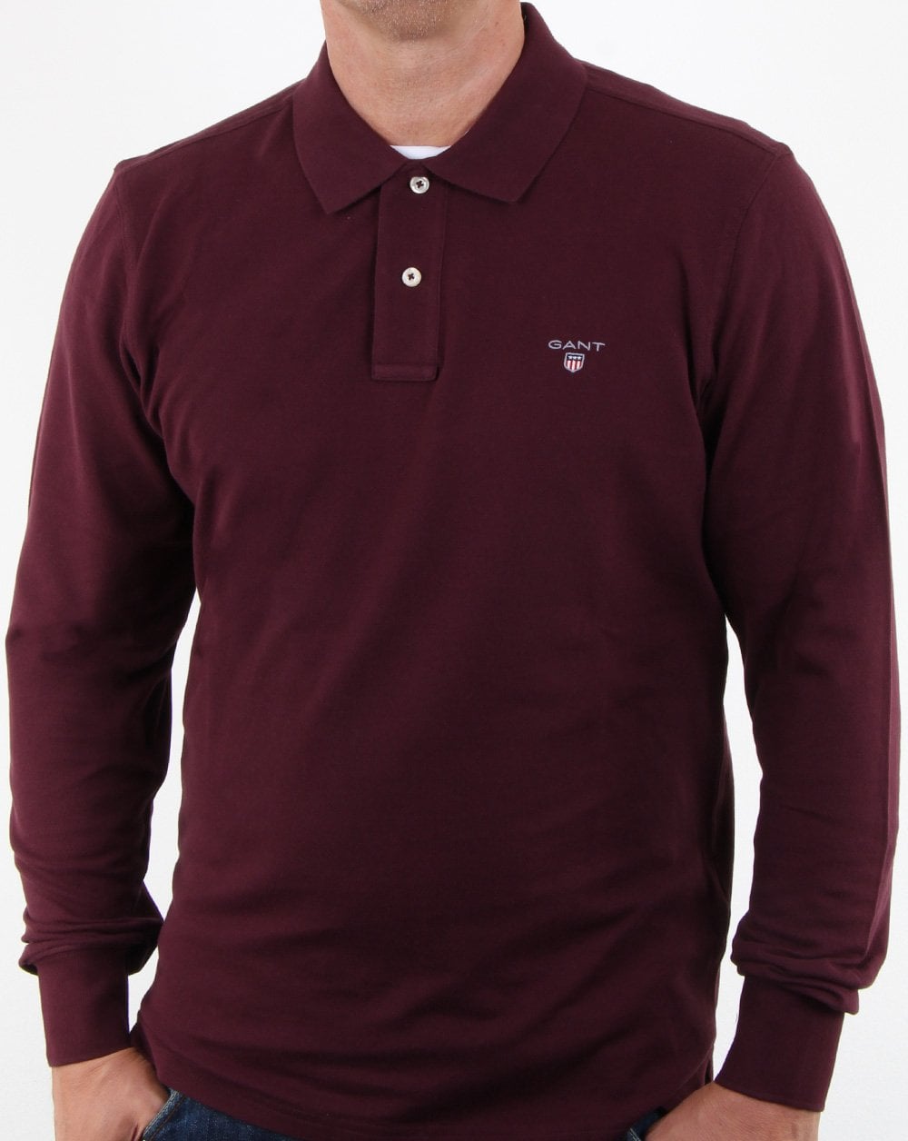 Gant Pique Ls Rugger Polo Purple Fig