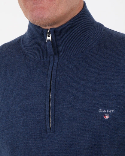 Gant Contrast Half Zip Strick Blau