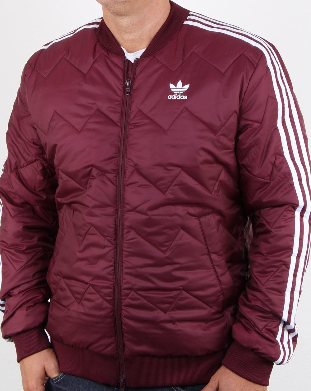 Adidas Originals Sst Quilted Jacket Maroon