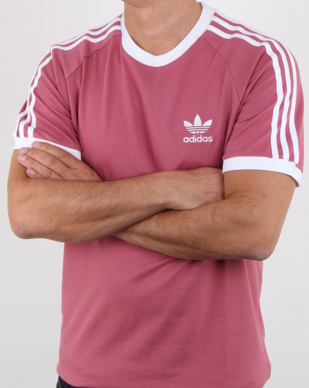 Adidas Originals – T-Shirt mit 3 Streifen, weiches Kastanienbraun