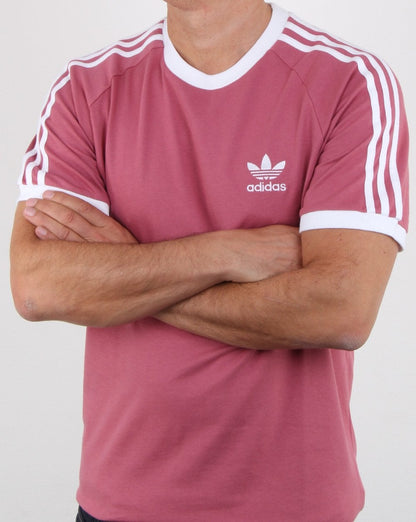 Adidas Originals – T-Shirt mit 3 Streifen, weiches Kastanienbraun