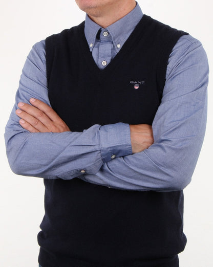 Gant Super Fine Lambswool Slipover Marine