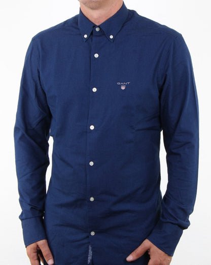 Gant Indigo Solid Button-Down-Hemd Dunkles Indigo