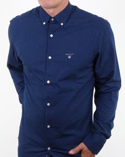 Gant Indigo Solid Button-Down-Hemd Dunkles Indigo