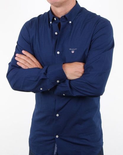Gant Indigo Solid Button-Down-Hemd Dunkles Indigo