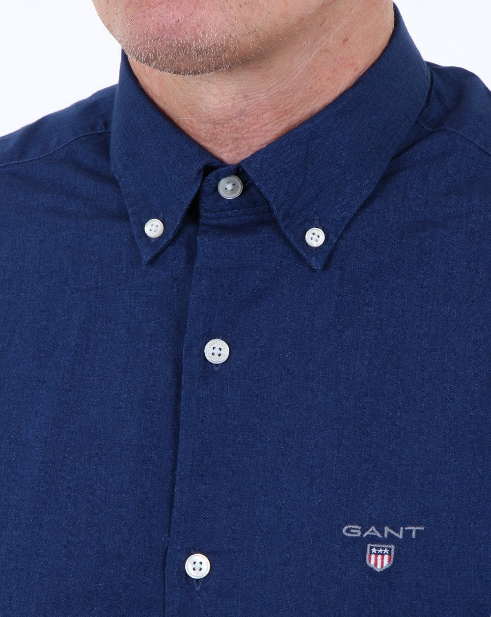 Gant Indigo Solid Button-Down-Hemd Dunkles Indigo