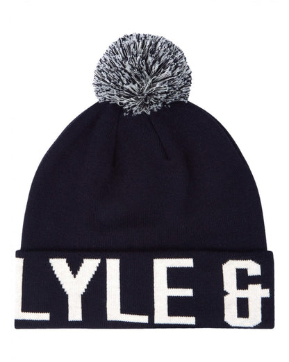Lyle And Scott – Bommelmütze mit Blocklogo, Marineblau