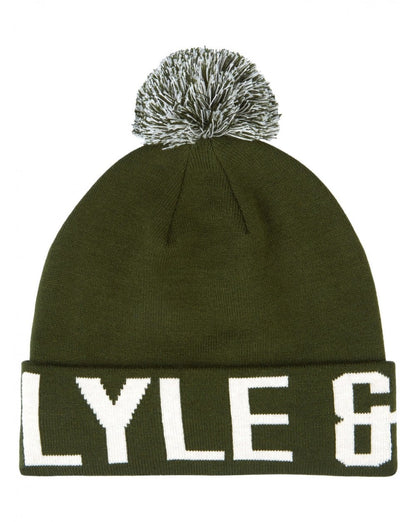 Lyle And Scott – Bommelmütze mit Blocklogo, Waldgrün