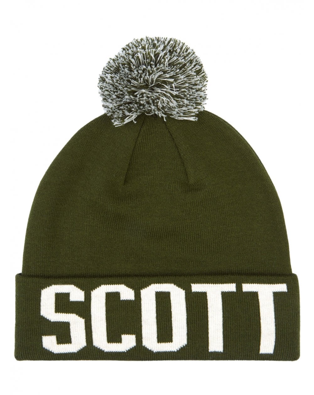 Lyle And Scott Block Logo Bobble Hat Woodland Green