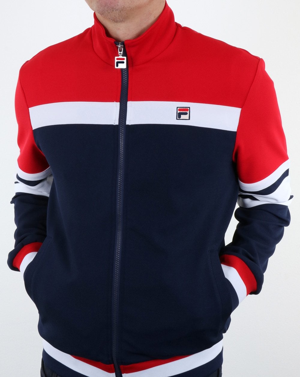 Fila Vintage Vilas Business Trainingsjacke Marineblau Weiß Rot