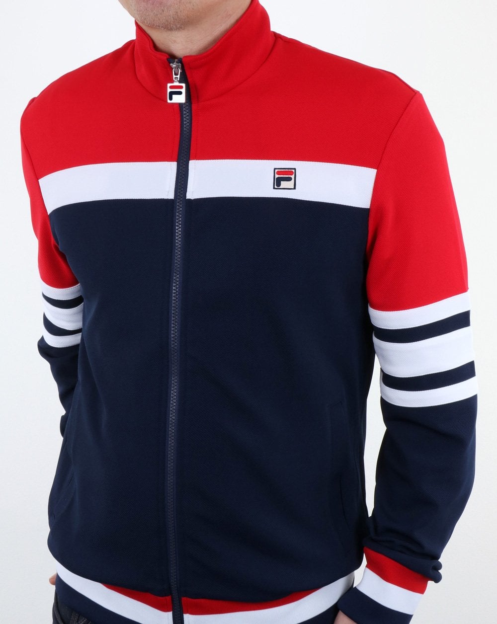 Fila Vintage Vilas Business Trainingsjacke Marineblau Weiß Rot