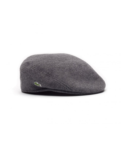 Lacoste Wool Broadcloth Flat Cap Stone Grey
