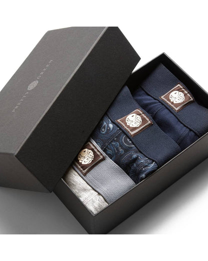 Pretty Green – 3er-Pack Boxershorts in Geschenkbox, Marineblau