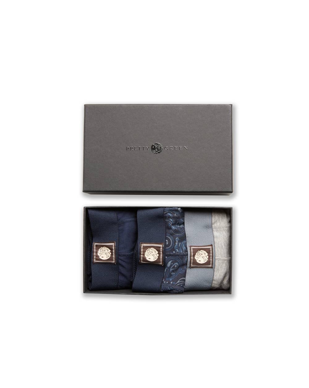Pretty Green – 3er-Pack Boxershorts in Geschenkbox, Marineblau