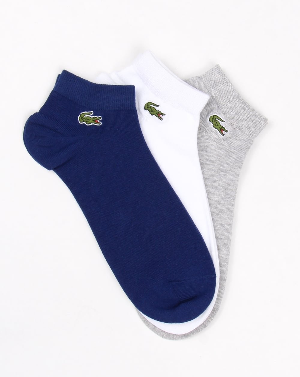 Lacoste Low Cut Socks 3 Pack White/silver/inkwell
