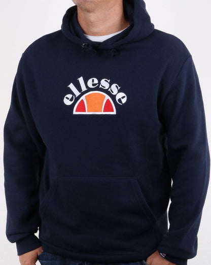 Ellesse – Kapuzenjacke mit Arc-Logo in Marineblau