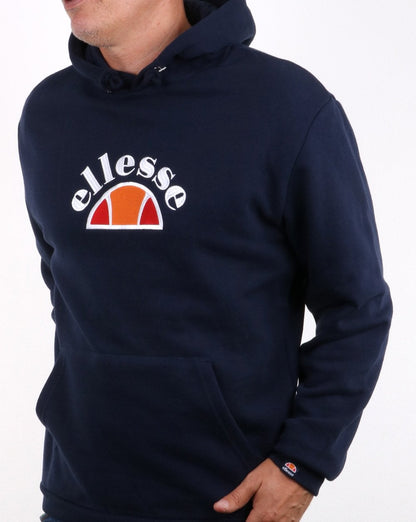 Ellesse – Kapuzenjacke mit Arc-Logo in Marineblau