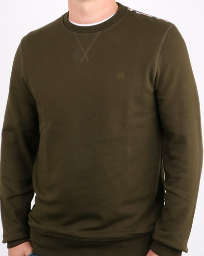 Aquascutum Oliver Sweatshirt mit Rundhalsausschnitt, Militärgrün