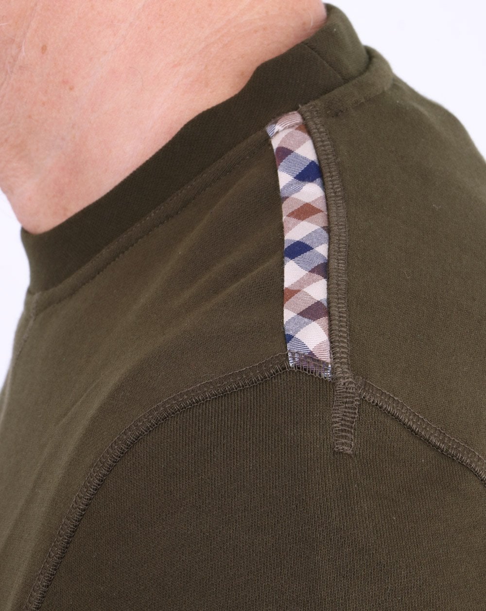 Aquascutum Oliver Sweatshirt mit Rundhalsausschnitt, Militärgrün