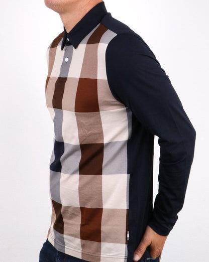 Aquascutum Abner Langarm-Poloshirt Marineblau
