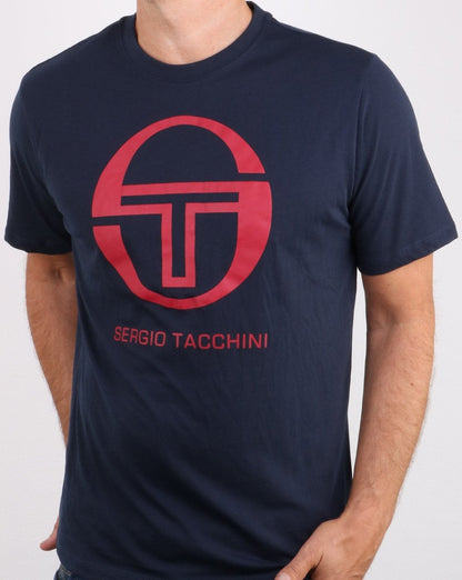 Sergio Tacchini Logo T-Shirt Marineblau/Rot