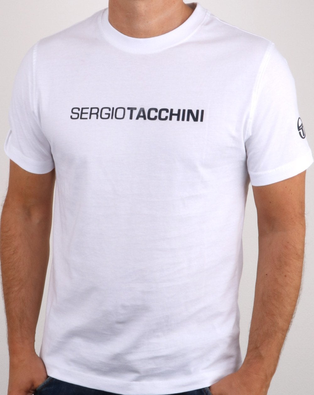 Sergio Tacchini Linear Logo T-Shirt Weiß/Marineblau