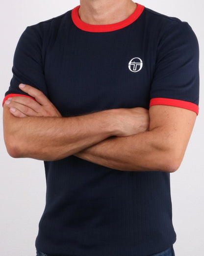 Sergio Tacchini Drop T-Shirt Marineblau/Rot