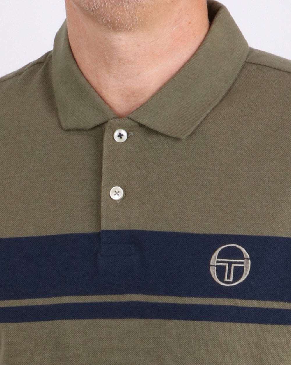 Sergio Tacchini Young Line Poloshirt Oliv/Marineblau