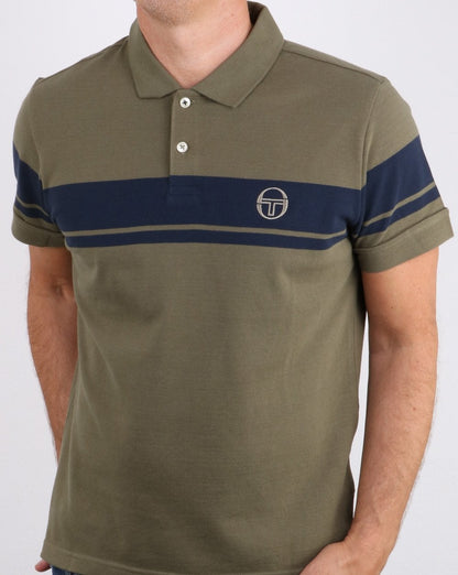 Sergio Tacchini Young Line Poloshirt Oliv/Marineblau