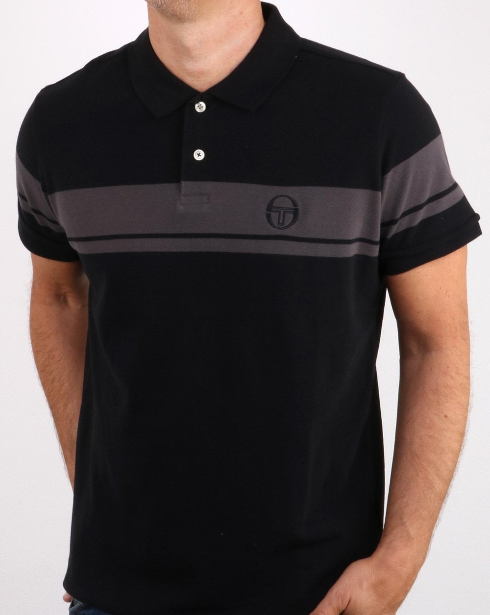Sergio Tacchini Young Line Polo Shirt Black/grey