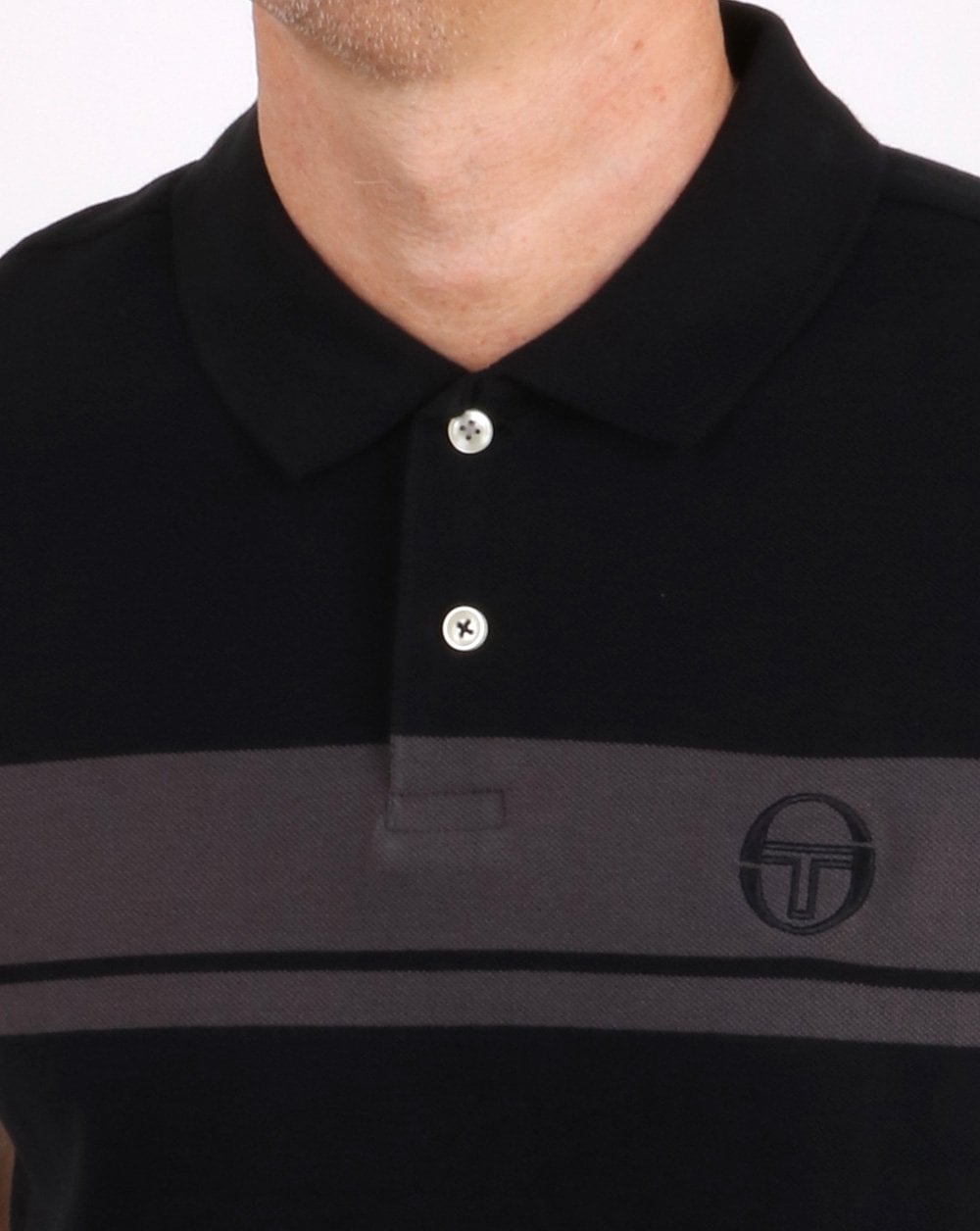 Sergio Tacchini Young Line Poloshirt Schwarz/Grau