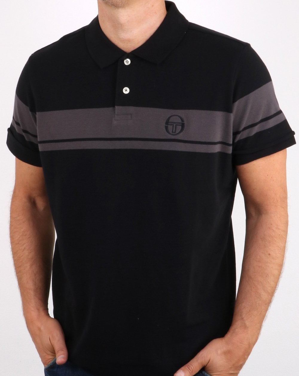 Sergio Tacchini Young Line Polo Shirt Black/grey