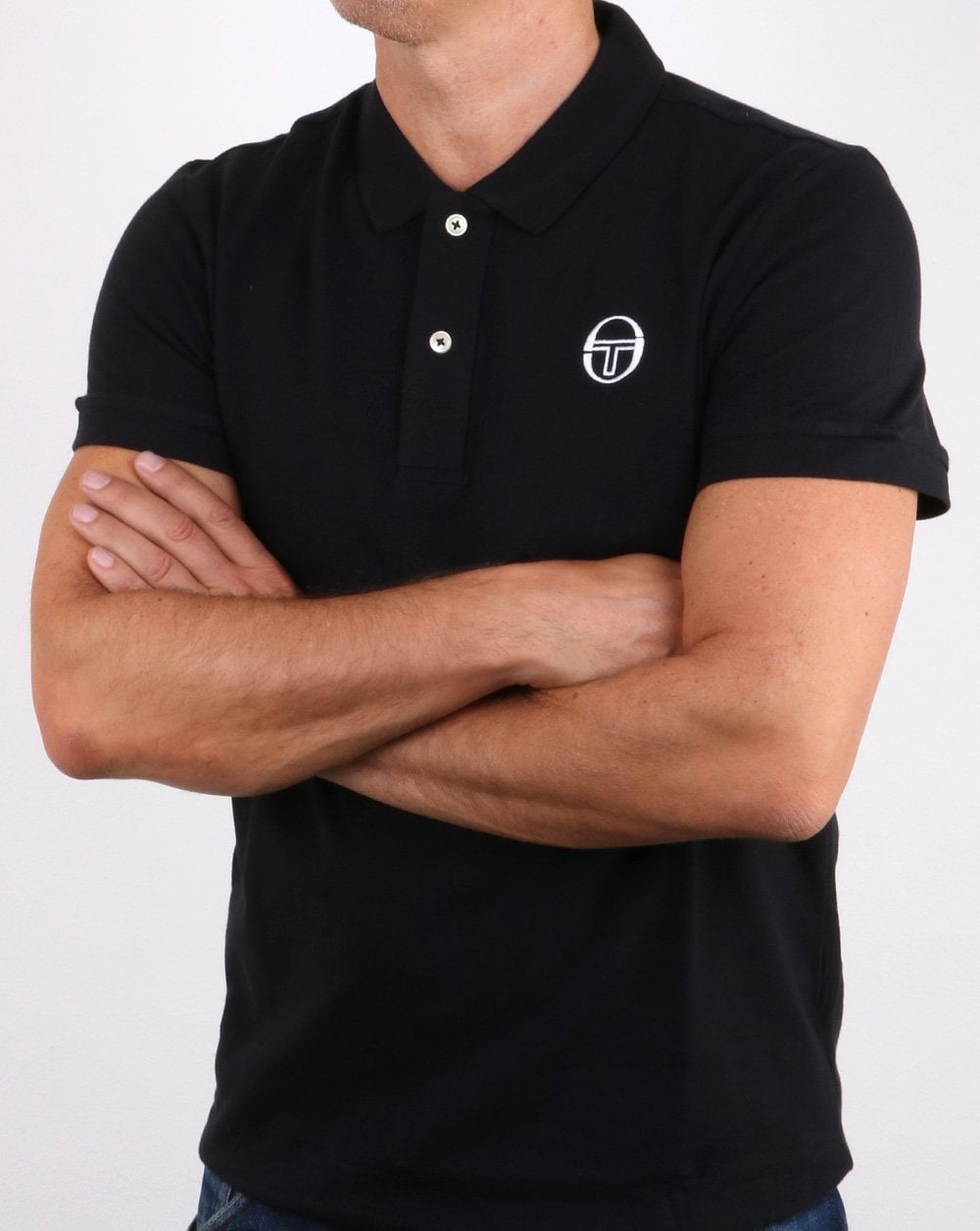 Sergio Tacchini Classic Poloshirt Schwarz/Weiß