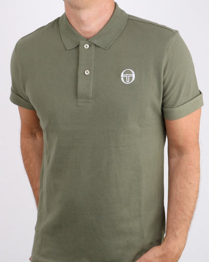 Sergio Tacchini Klassisches Poloshirt Oliv/Weiß