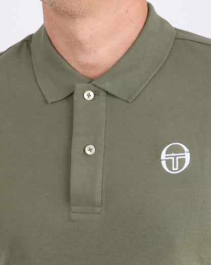 Sergio Tacchini Klassisches Poloshirt Oliv/Weiß