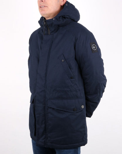 Marshall Artist Parka mit abnehmbarer Pelzkapuze, Marineblau